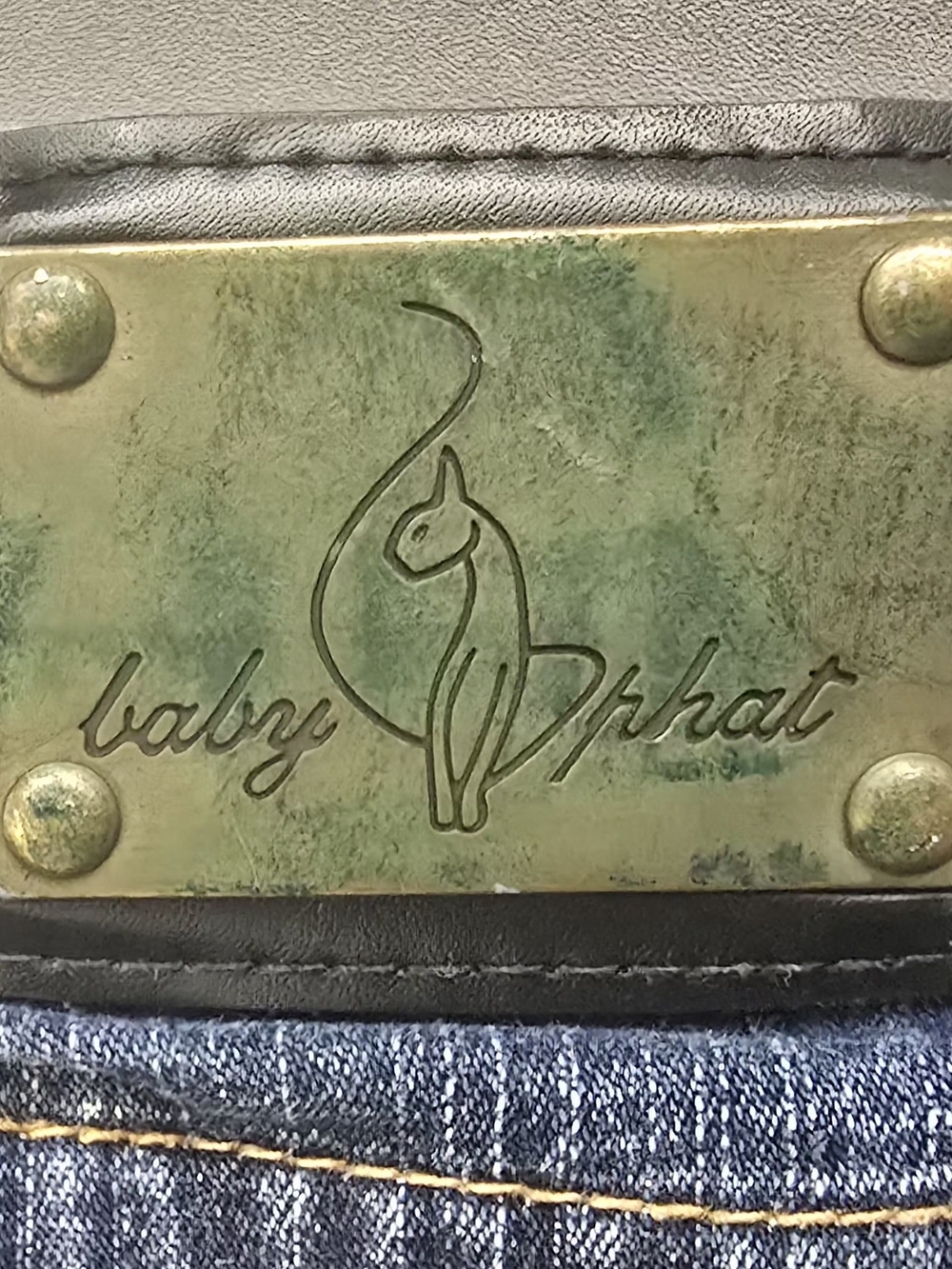 Baby Phat Brass Logo Plate Boot cut Y2k Jeans